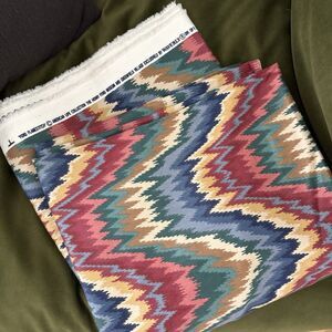 VTG Waverly Schumacher Fabric ~ 6 Yards Ford Flamestitch Henry Ford Museum USA